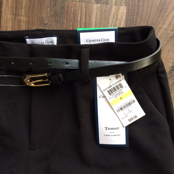 Charter Club Belted Tummy Control Elegant Trouser - Picture 4 of 7